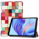 For Huawei Honor X7 / MatePad T8 Custer Painted TPU Smart Tablet Leather Case with Tri-Fold Bracket & Pen Slot(Magic Cube) - 1