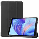 For Huawei Honor X7 / MatePad T8 Custer Painted TPU Smart Tablet Leather Case with Tri-Fold Bracket(Black) - 1