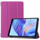 For Huawei Honor X7 / MatePad T8 Custer Painted TPU Smart Tablet Leather Case with Tri-Fold Bracket(Purple) - 1