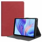 For Huawei Honor X7 / MatePad T8 Fabric Texture Horizontal Flip TPU Leather Case with Holder(Red Wine) - 1