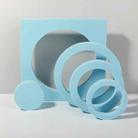 Round Combo Kits Geometric Cube Solid Color Photography Photo Background Table Shooting Foam Props (Light Blue) - 1