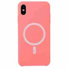 Nano Silicone Full Coverage Shockproof Magsafe Case For iPhone X / XS(Pink Red) - 1