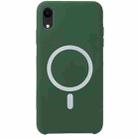 For iPhone XR Nano Silicone Full Coverage Shockproof Magsafe Case(Deep Green) - 1