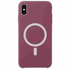 For iPhone XS Max Nano Silicone Full Coverage Shockproof Magsafe Case(Wine Red) - 1