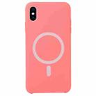 Nano Silicone Full Coverage Shockproof Magsafe Case For iPhone XS Max(Pink Red) - 1