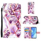 For Xiaomi Mi 11 Lite Marble Stitching Horizontal Flip PU Leather Case with Holder & Card Slots & Wallet & Lanyard(Purple) - 1