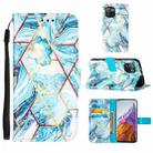 For Xiaomi Mi 11 Pro Marble Stitching Horizontal Flip PU Leather Case with Holder & Card Slots & Wallet & Lanyard(Blue) - 1