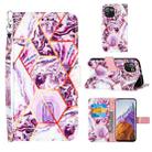 For Xiaomi Mi 11 Pro Marble Stitching Horizontal Flip PU Leather Case with Holder & Card Slots & Wallet & Lanyard(Purple) - 1