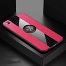 For OPPO A3 XINLI Stitching Cloth Textue Shockproof TPU Protective Case with Ring Holder(Red) - 1