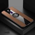 For OPPO A9 XINLI Stitching Cloth Textue Shockproof TPU Protective Case with Ring Holder(Brown) - 1