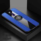 For OPPO A9 XINLI Stitching Cloth Textue Shockproof TPU Protective Case with Ring Holder(Blue) - 1