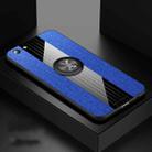 For OPPO A57 XINLI Stitching Cloth Textue Shockproof TPU Protective Case with Ring Holder(Blue) - 1