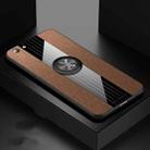 For OPPO A59 XINLI Stitching Cloth Textue Shockproof TPU Protective Case with Ring Holder(Brown) - 1