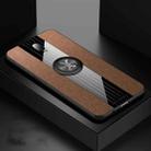 For OPPO R17 XINLI Stitching Cloth Textue Shockproof TPU Protective Case with Ring Holder(Brown) - 1