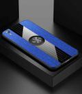 For OPPO R9 XINLI Stitching Cloth Textue Shockproof TPU Protective Case with Ring Holder(Blue) - 1