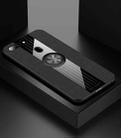 For OPPO R15 Standard Edition XINLI Stitching Cloth Textue Shockproof TPU Protective Case with Ring Holder(Black) - 1