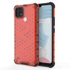 For OPPO Realme C21 Shockproof Honeycomb PC + TPU Case(Red) - 1