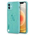 Astronaut Pattern Electroplating Push Button Shockproof TPU Magsafe Case For iPhone 11(Lake Green) - 1