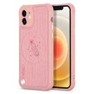 For iPhone 11 Pro Max Astronaut Pattern Electroplating Push Button Shockproof TPU Magsafe Case (Pink) - 1