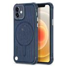 For iPhone 11 Pro Max Astronaut Pattern Electroplating Push Button Shockproof TPU Magsafe Case (Navy Blue) - 1