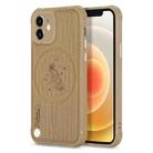 For iPhone 12 Pro Max Astronaut Pattern Electroplating Push Button Shockproof TPU Magsafe Case(Khaki) - 1