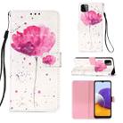 For Samsung Galaxy A22 5G (US) 3D Painting Horizontal Flip Leather Case with Holder & Card Slot & Wallet & Lanyard(Flower) - 1