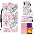 For Samsung Galaxy A82 5G 3D Painting Horizontal Flip Leather Case with Holder & Card Slot & Wallet & Lanyard(Pink Pony) - 1