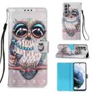 For Samsung Samsung Galaxy S21 FE 3D Painting Horizontal Flip Leather Case with Holder & Card Slot & Wallet & Lanyard(Owl) - 1