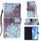 For Xiaomi Mi 11 Lite 3D Painting Horizontal Flip Leather Case with Holder & Card Slot & Wallet & Lanyard(Blue Flower) - 1