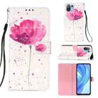 For Xiaomi Mi 11 Lite 3D Painting Horizontal Flip Leather Case with Holder & Card Slot & Wallet & Lanyard(Flower) - 1