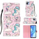 For Xiaomi Mi 11 Lite 3D Painting Horizontal Flip Leather Case with Holder & Card Slot & Wallet & Lanyard(Pink Pony) - 1