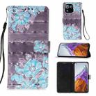 For Xiaomi Mi 11 Pro 3D Painting Horizontal Flip Leather Case with Holder & Card Slot & Wallet & Lanyard(Blue Flower) - 1