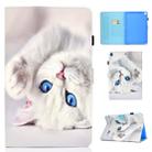 For iPad 10.2 2021 / 2020 / 2019 Colored Drawing Horizontal Flip Leather Case with Holder & Card Slots & Pen Slot & Sleep / Wake-up Function(White Cat) - 1