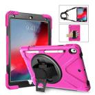 Shockproof Colorful Silicone + PC Protective Case with Holder & Shoulder Strap & Hand Strap & Pen Slot For iPad Pro 10.5(Rose Red) - 1
