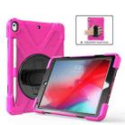 Shockproof Colorful Silicone + PC Protective Case with Holder & Shoulder Strap & Hand Strap & Pen Slot For iPad Pro 10.5(Rose Red) - 2