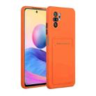 For Xiaomi Redmi Note 10 Card Slot Design Shockproof TPU Protective Case(Orange) - 1