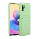 For Xiaomi Redmi Note 10 5G Card Slot Design Shockproof TPU Protective Case(Green) - 1