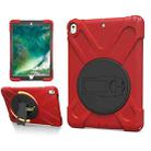 Shockproof Colorful Silicone + PC Protective Case with Holder For iPad Pro 10.5(Red) - 1