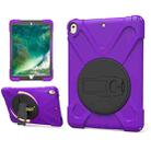 Shockproof Colorful Silicone + PC Protective Case with Holder For iPad Pro 10.5(Purple) - 1