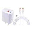 U087 20W USB-C / Type-C + USB Ports Charger with 100W Type-C to 8 Pin Fast Charging Cable 1m, US Plug - 1