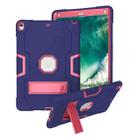 Contrast Color Robot Shockproof Silicone + PC Protective Case with Holder For iPad Pro 10.5 inch (2017) / Air 10.5 (2019)(Navy Blue + Rose Red) - 1