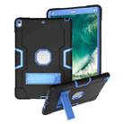 Contrast Color Robot Shockproof Silicone + PC Protective Case with Holder For iPad Pro 10.5 inch (2017) / Air 10.5 (2019)(Black + Blue) - 1