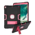 Contrast Color Robot Shockproof Silicone + PC Protective Case with Holder For iPad Pro 10.5 inch (2017) / Air 10.5 (2019)(Black + Rose Red) - 1
