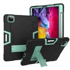 Contrast Color Robot Shockproof Silicone + PC Protective Case with Holder & Pen Slot For iPad Pro 12.9 (2018) / (2020)(Black + Mint Green) - 1