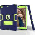 Contrast Color Robot Shockproof Silicone + PC Protective Case with Holder For iPad 9.7 (2017) / (2018)(Navy Blue + Yellow Green) - 2