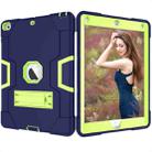 Contrast Color Robot Shockproof Silicone + PC Protective Case with Holder For iPad 9.7 (2017) / (2018)(Navy Blue + Yellow Green) - 4