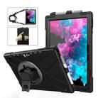 For Microsoft Surface Pro 4 / 5 Shockproof Colorful Silicone + PC Protective Case with Holder & Hand Strap & Pen Slot(Black) - 1