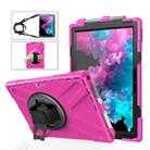 For Microsoft Surface Pro 4 / 5 Shockproof Colorful Silicone + PC Protective Case with Holder & Hand Strap & Pen Slot(Rose Red) - 1