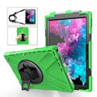 For Microsoft Surface Pro 4 / 5 / 6 / 7 / 7+ Shockproof Colorful Silicone + PC Protective Case with Holder & Hand Strap & Pen Slot(Green) - 1