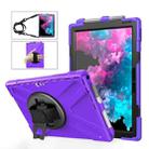 For Microsoft Surface Pro 4 / 5 / 6 / 7 / 7+ Shockproof Colorful Silicone + PC Protective Case with Holder & Hand Strap & Pen Slot(Purple) - 1